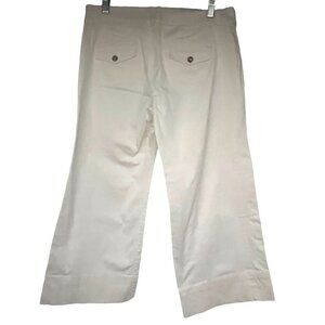 Old Navy Womens White Pelazzo Crop Capri Pants 8 Stretch Cotton Pockets